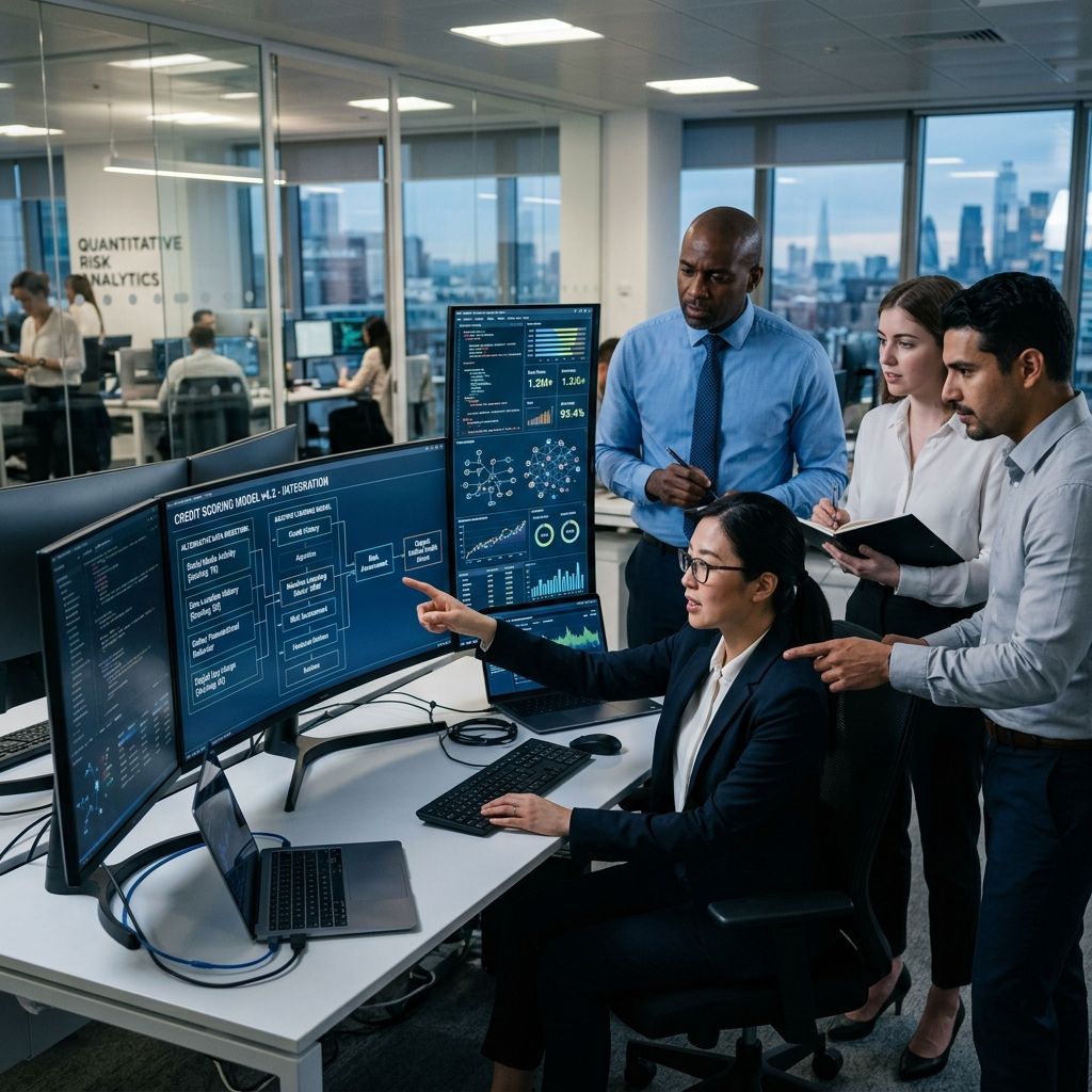 Banking analysts integrating alternative digital footprint data into credit scoring algorithms.