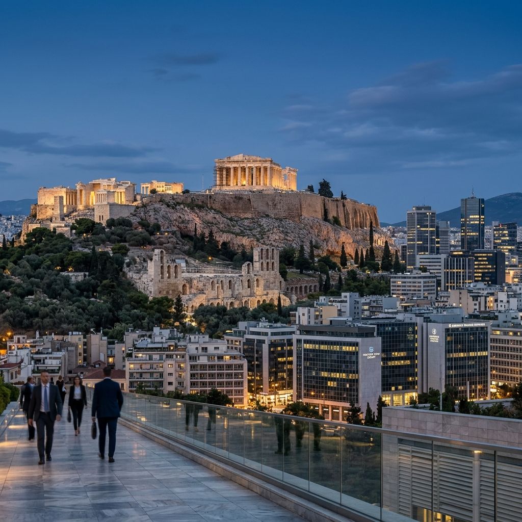 The Acropolis in Athens, Greece, a key European market for Lux Actuaries' consulting services.