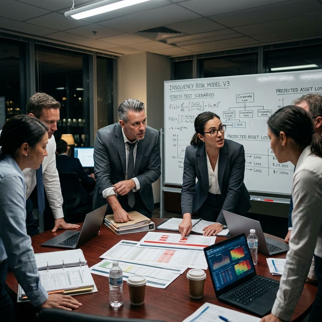 Corporate liquidators and actuaries aggressively auditing insolvency risk data.