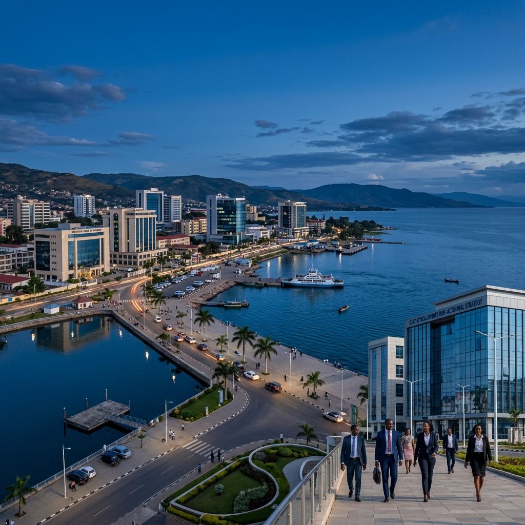 Bujumbura on Lake Tanganyika, an emerging market supported by Lux Actuaries in Burundi.