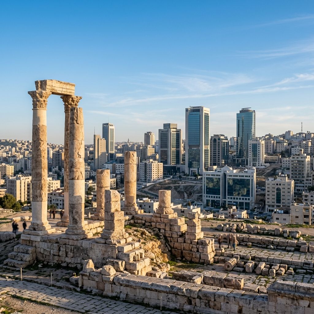 Amman Citadel in Jordan, highlighting Lux Actuaries' risk management services in the region.