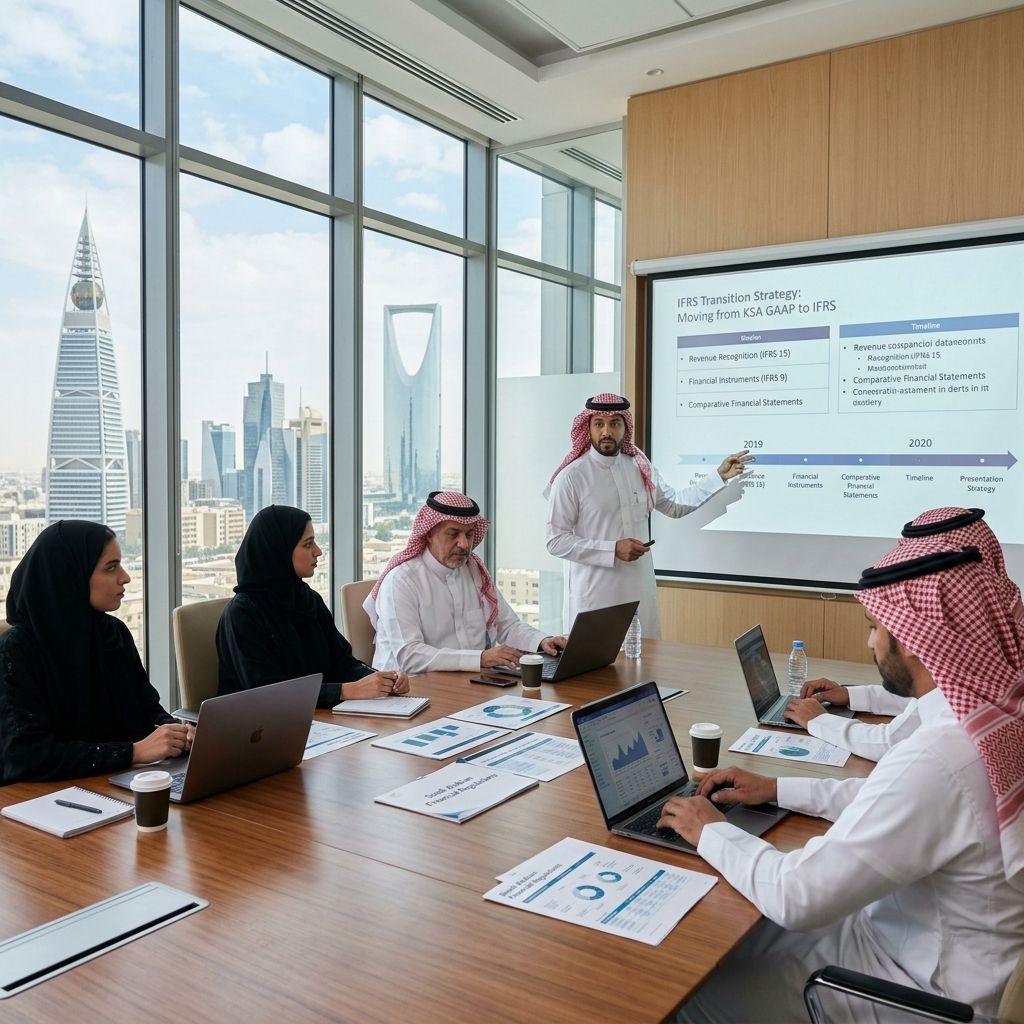Saudi Arabian financial executives transitioning accounting frameworks to IFRS standards.